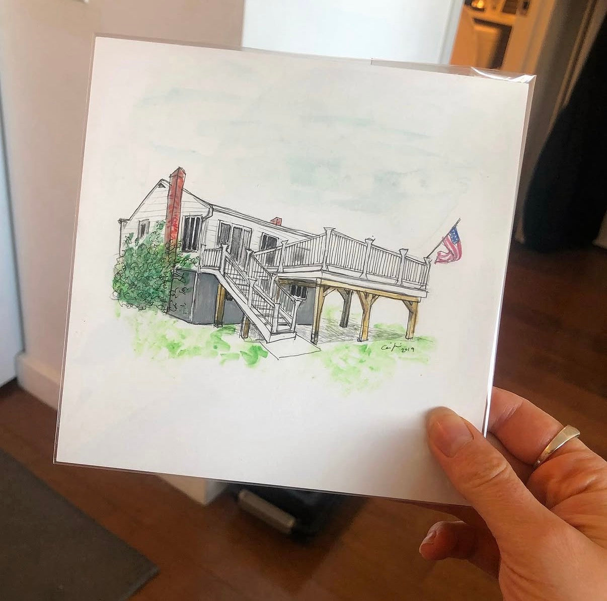 6x6in House Portrait