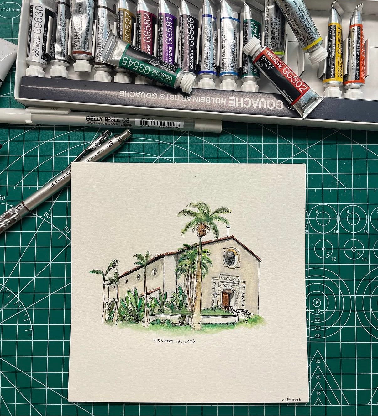 6x6in House Portrait