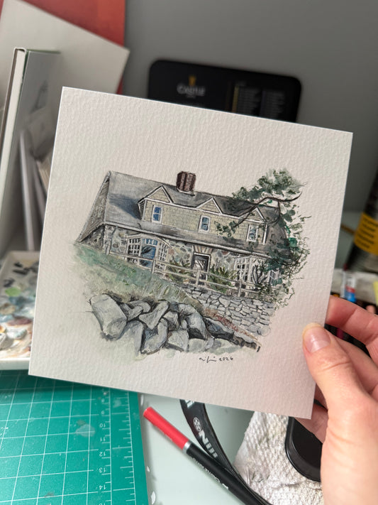 6x6in House Portrait