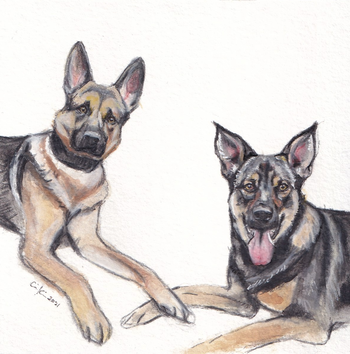 Two in One Pet Portrait 4x4in Mini