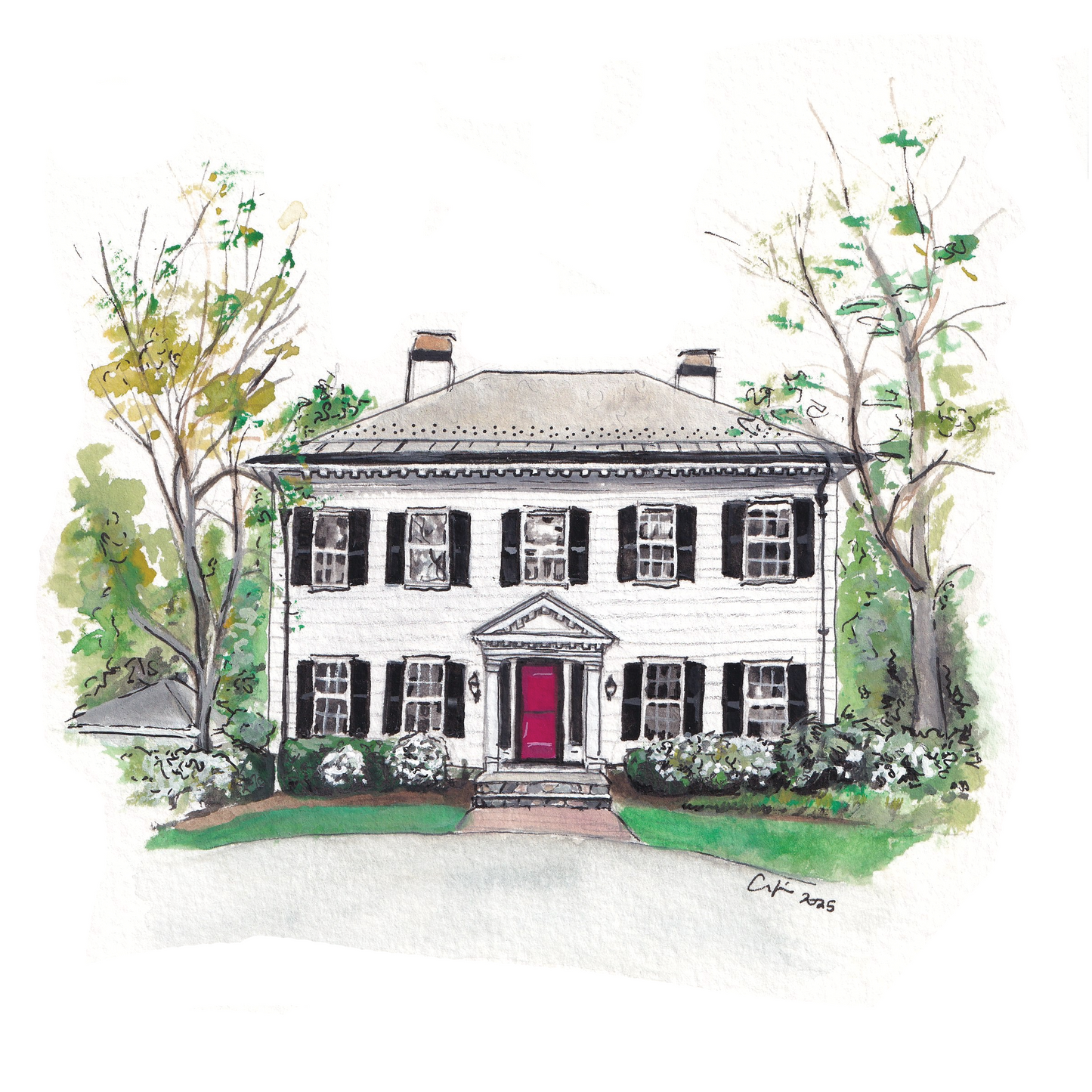 8x8in House Portrait